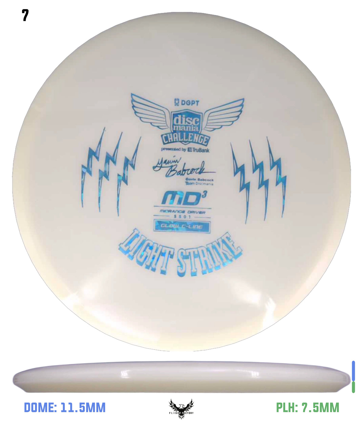 Gavin Babcock Signature Series Glow C-Line MD3 Light Strike (Discmania Challenge Fundraiser)