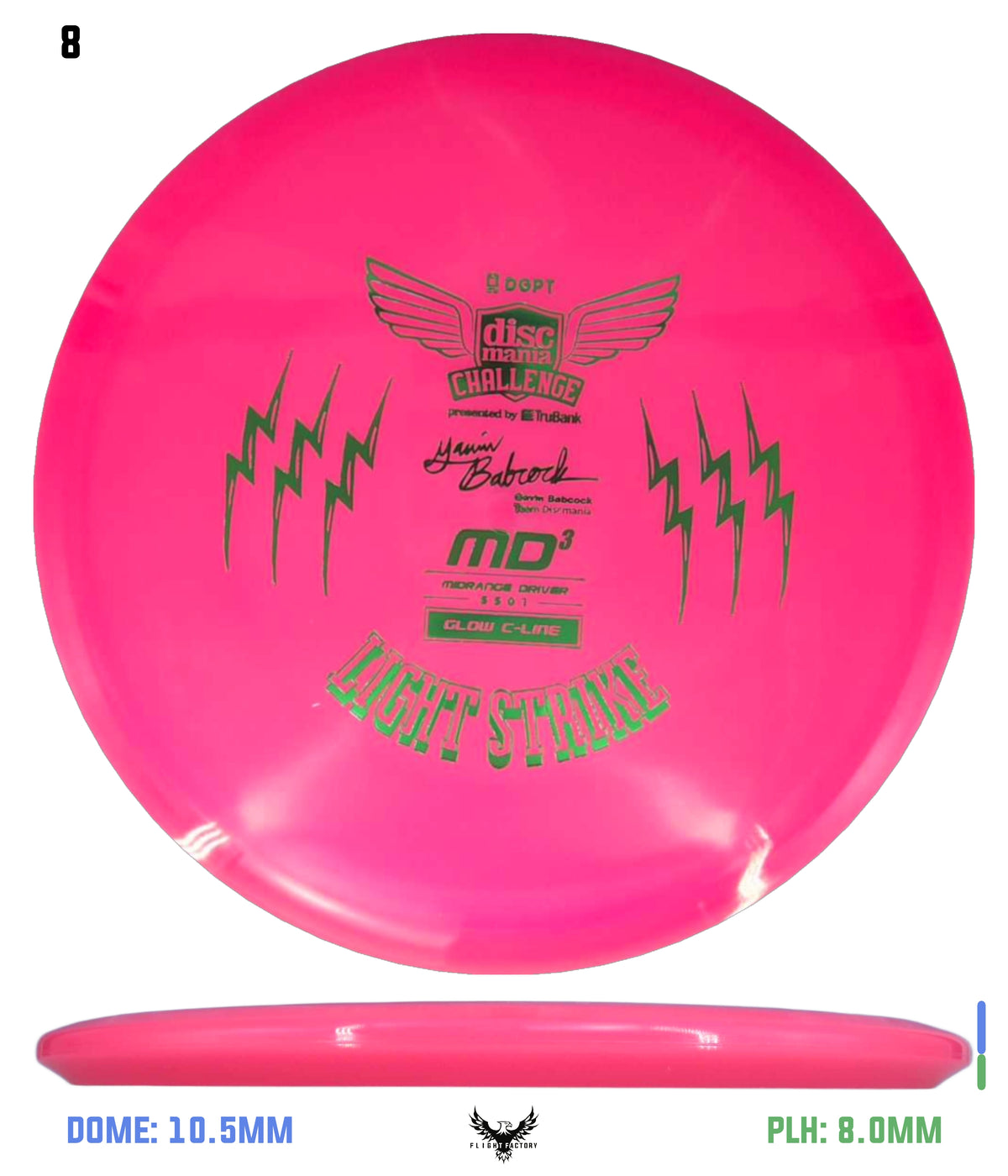 Gavin Babcock Signature Series Glow C-Line MD3 Light Strike (Discmania Challenge Fundraiser)