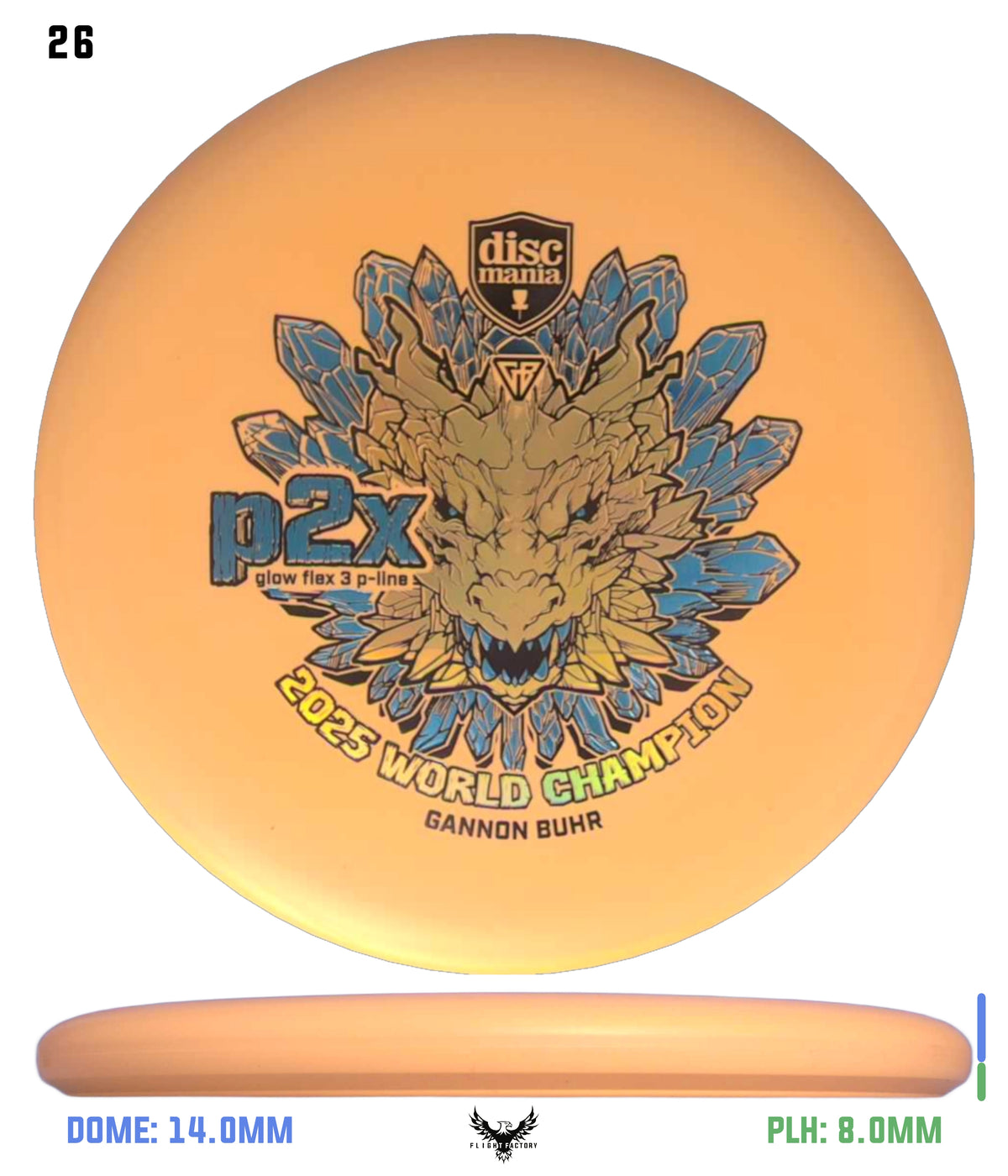 Discmania Gannon Buhr Glow Flex 3 P-Line P2x Triumph Series (2025 World Champion)