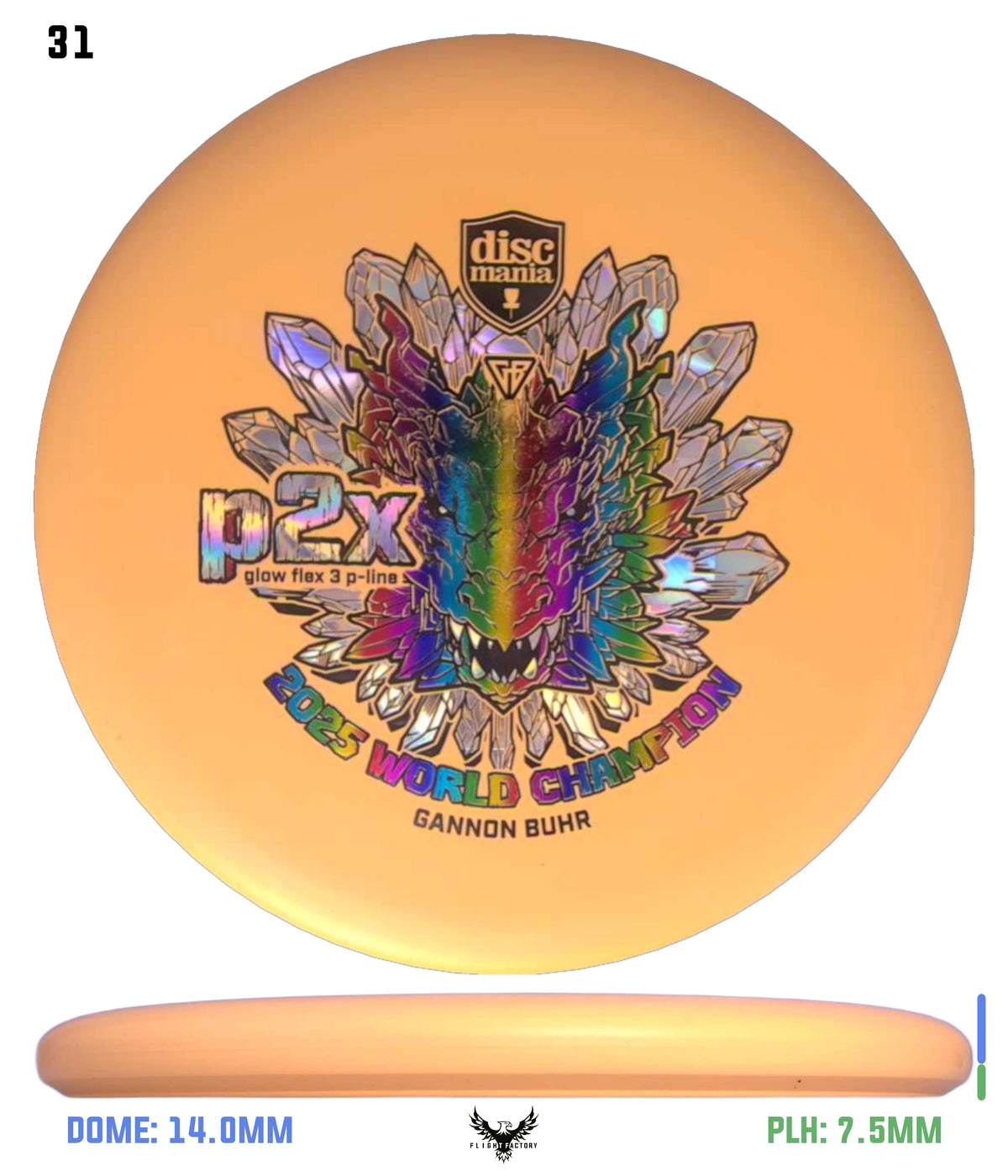 Discmania Gannon Buhr Glow Flex 3 P-Line P2x Triumph Series (2025 World Champion)