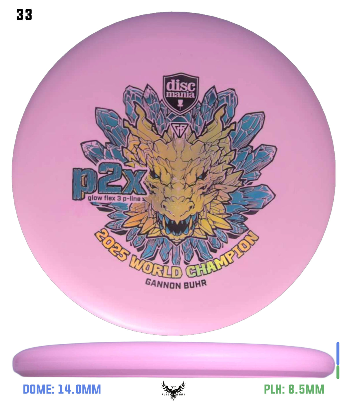Discmania Gannon Buhr Glow Flex 3 P-Line P2x Triumph Series (2025 World Champion)
