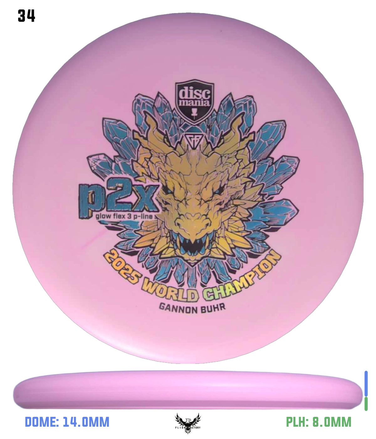 Discmania Gannon Buhr Glow Flex 3 P-Line P2x Triumph Series (2025 World Champion)