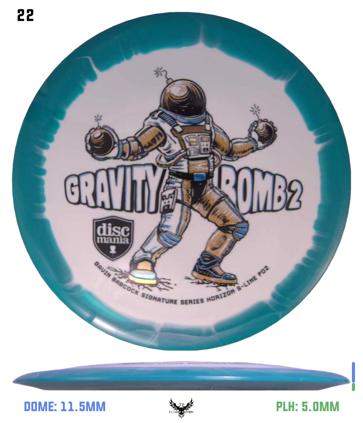 Discmania Gravity Bomb 2 Horizon S-Line PD2 - Gavin Babcock Signature Series