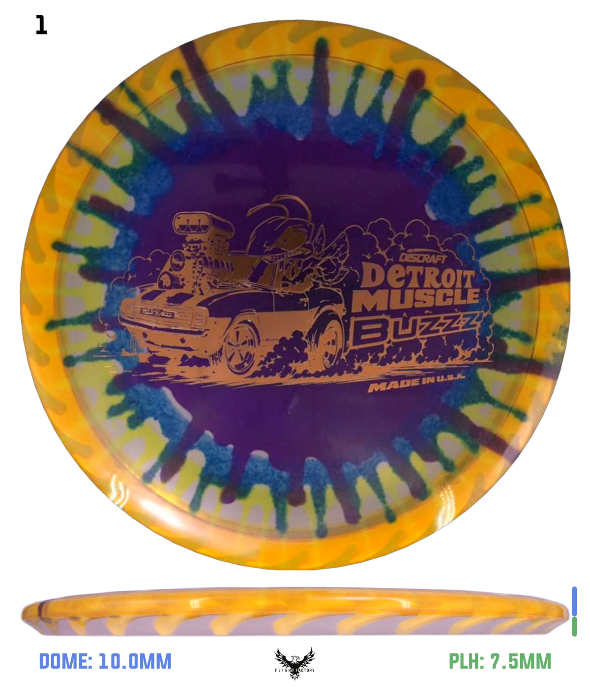 Discraft Ledgestone FlyDye FuZed Buzzz - Detroit Muscle