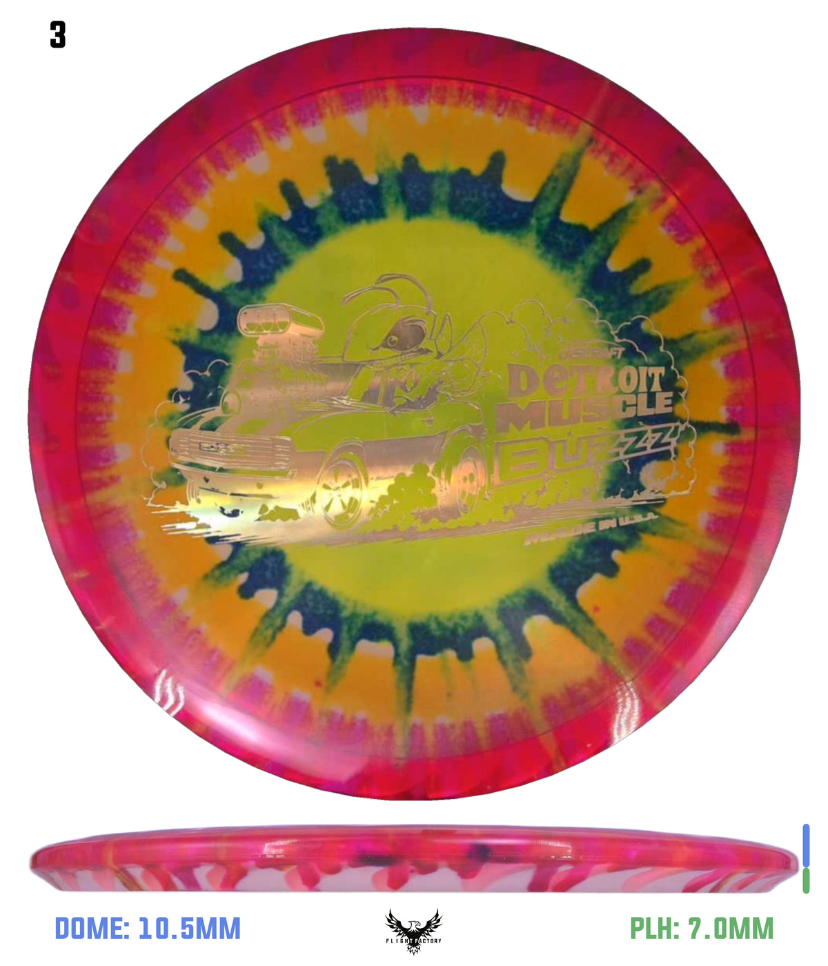 Discraft Ledgestone FlyDye FuZed Buzzz - Detroit Muscle