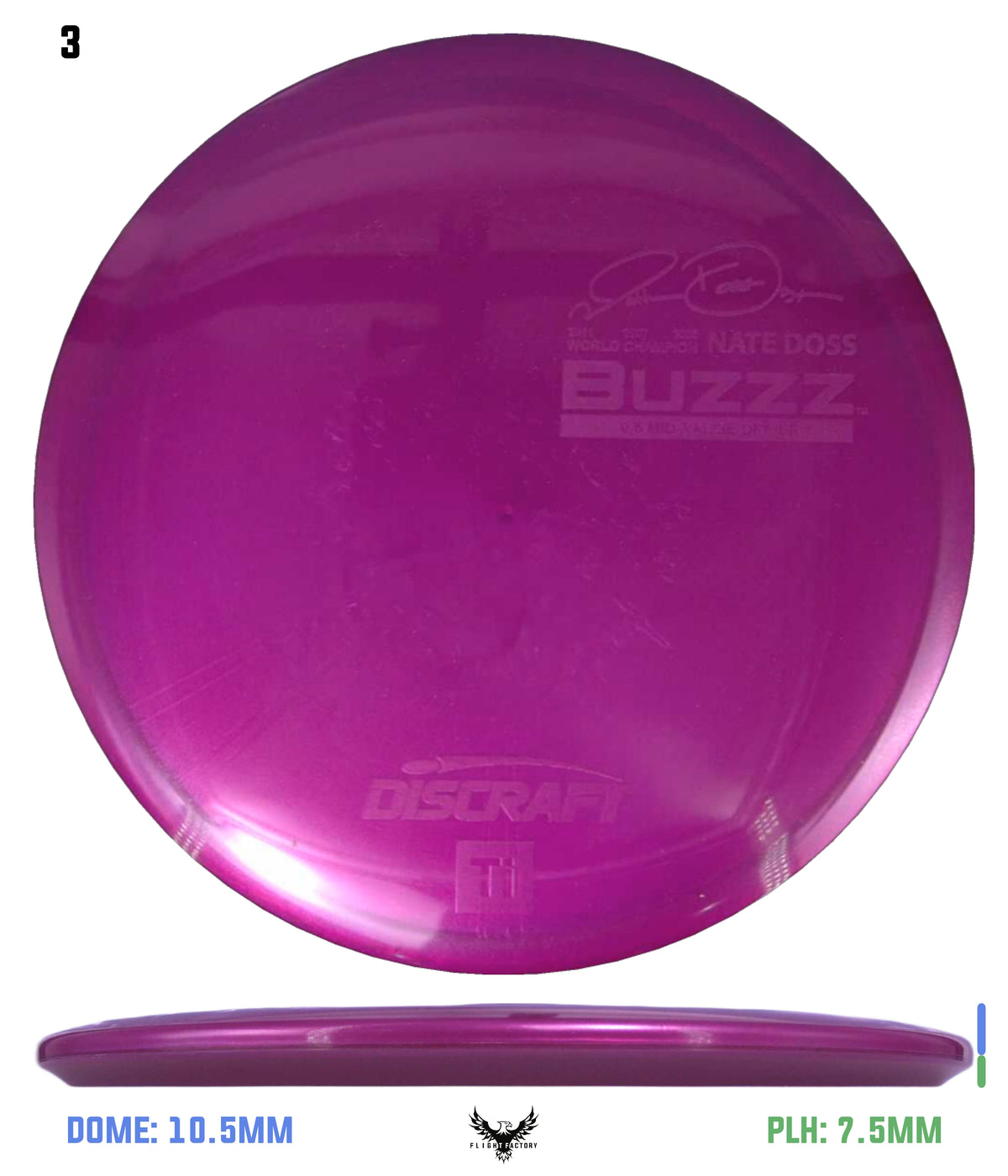 Discraft Nate Doss Solid Titanium Buzzz - Detroit 26