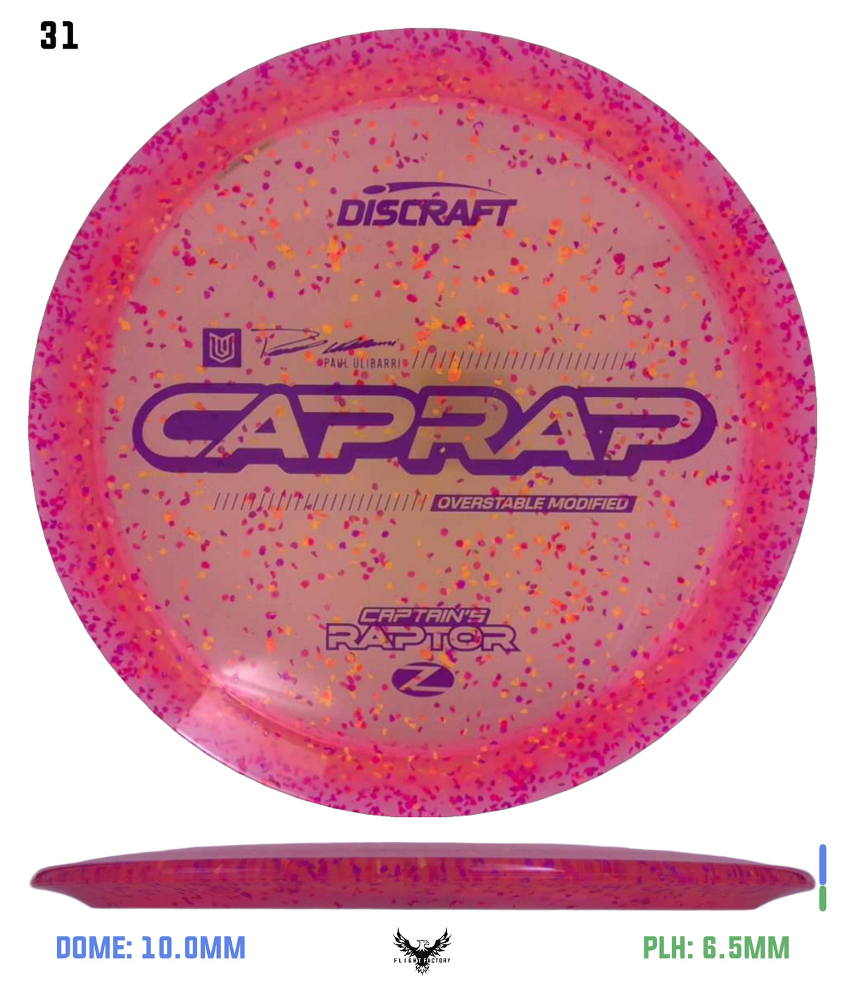 Discraft 2026 Paul Ulibarri Z Confetti Captain’s Raptor