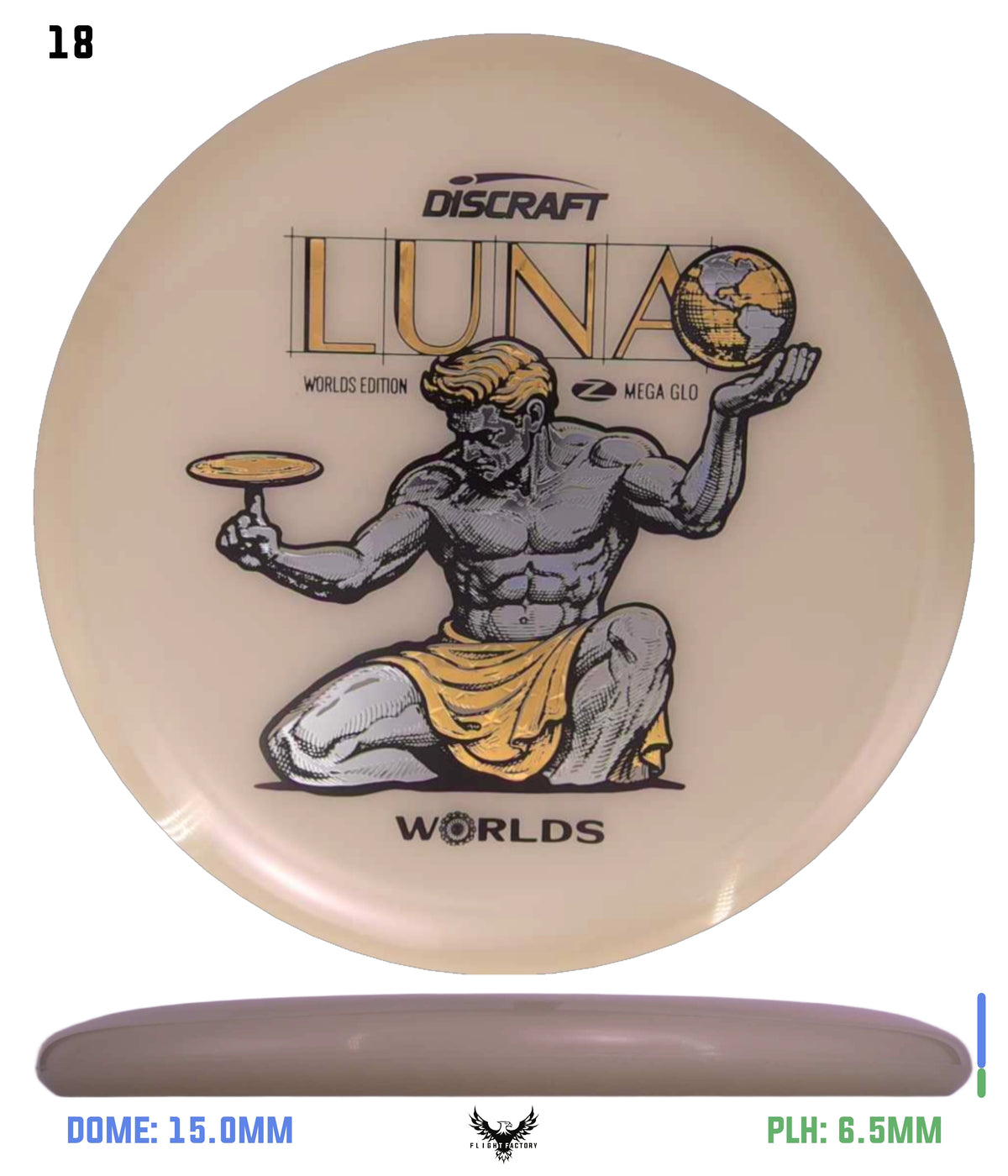 Discraft Paul McBeth Mega Glo Luna - "Spirit of Detroit" 2026 Worlds Edition