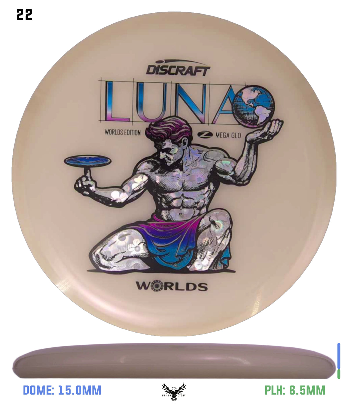 Discraft Paul McBeth Mega Glo Luna - "Spirit of Detroit" 2026 Worlds Edition