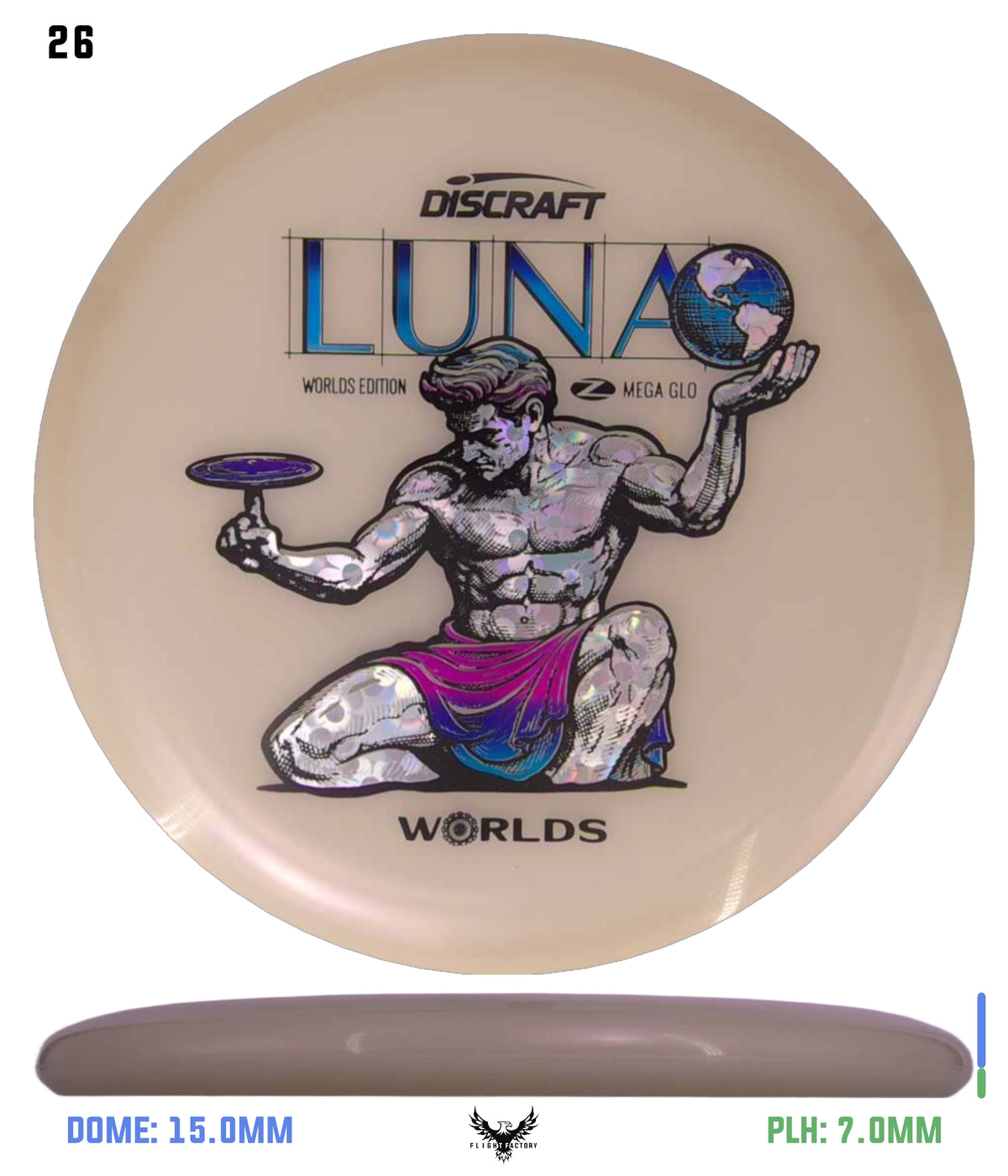 Discraft Paul McBeth Mega Glo Luna - "Spirit of Detroit" 2026 Worlds Edition