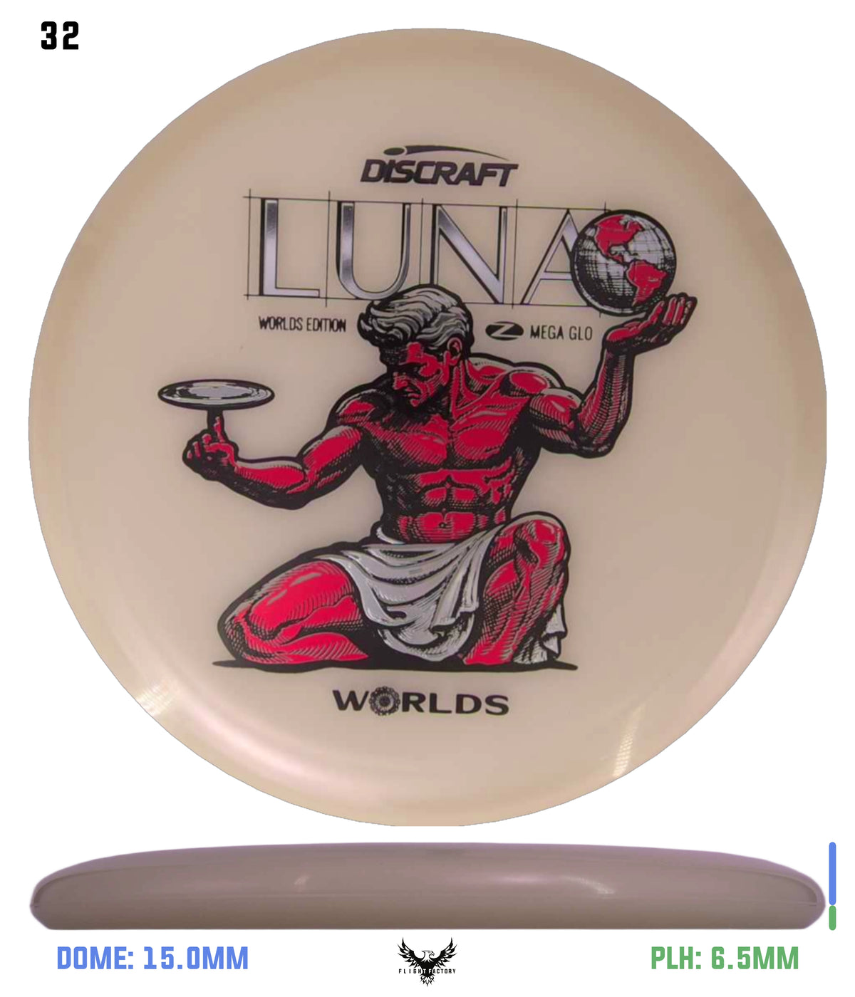 Discraft Paul McBeth Mega Glo Luna - "Spirit of Detroit" 2026 Worlds Edition