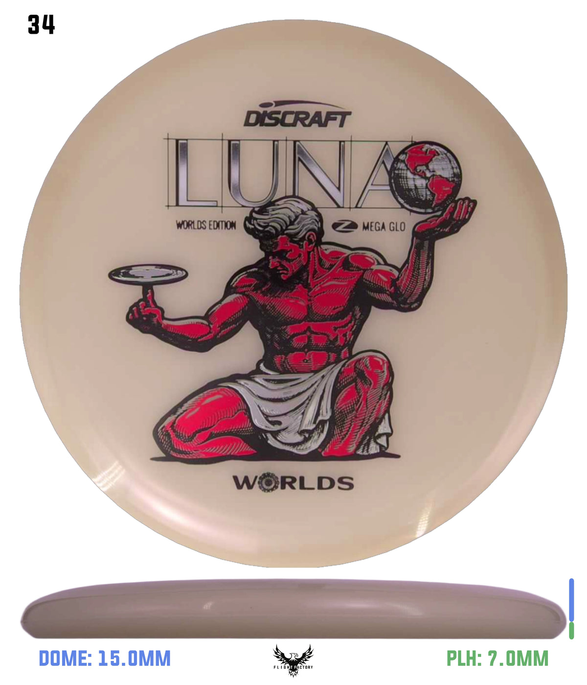 Discraft Paul McBeth Mega Glo Luna - "Spirit of Detroit" 2026 Worlds Edition