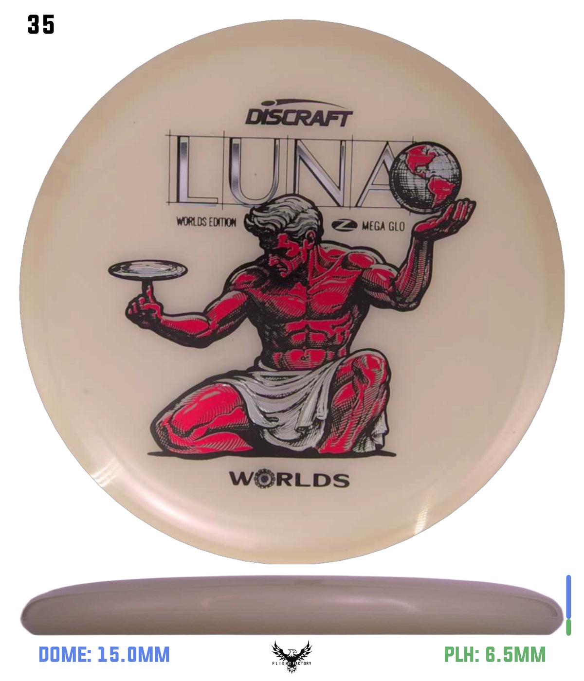 Discraft Paul McBeth Mega Glo Luna - "Spirit of Detroit" 2026 Worlds Edition