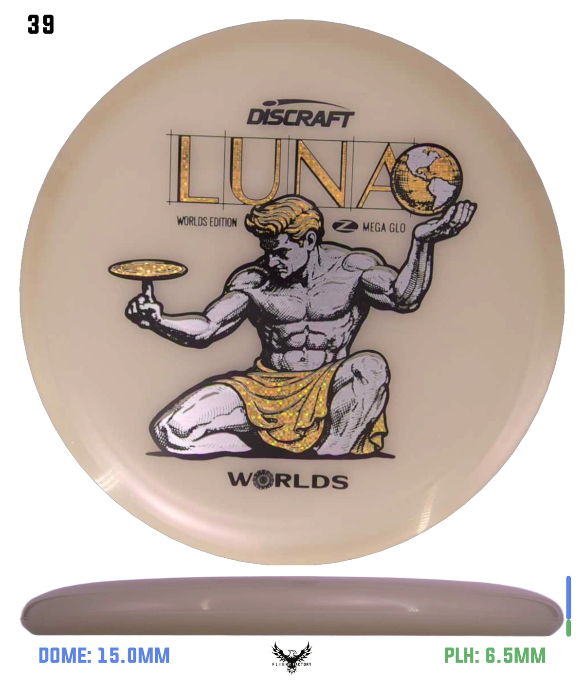 Discraft Paul McBeth Mega Glo Luna - "Spirit of Detroit" 2026 Worlds Edition