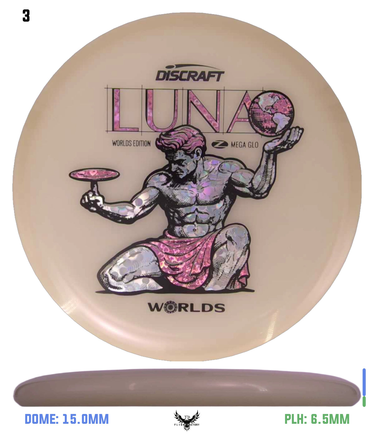 Discraft Paul McBeth Mega Glo Luna - "Spirit of Detroit" 2026 Worlds Edition