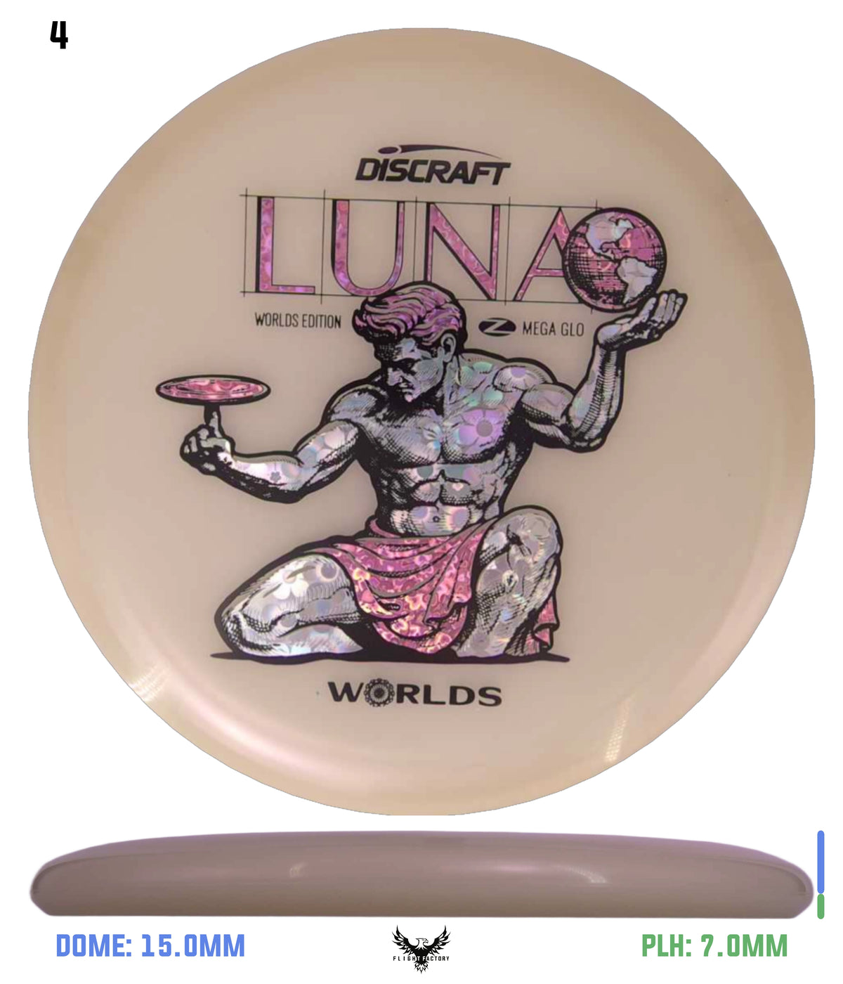 Discraft Paul McBeth Mega Glo Luna - "Spirit of Detroit" 2026 Worlds Edition