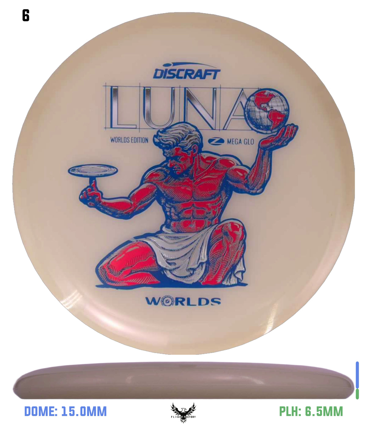Discraft Paul McBeth Mega Glo Luna - "Spirit of Detroit" 2026 Worlds Edition