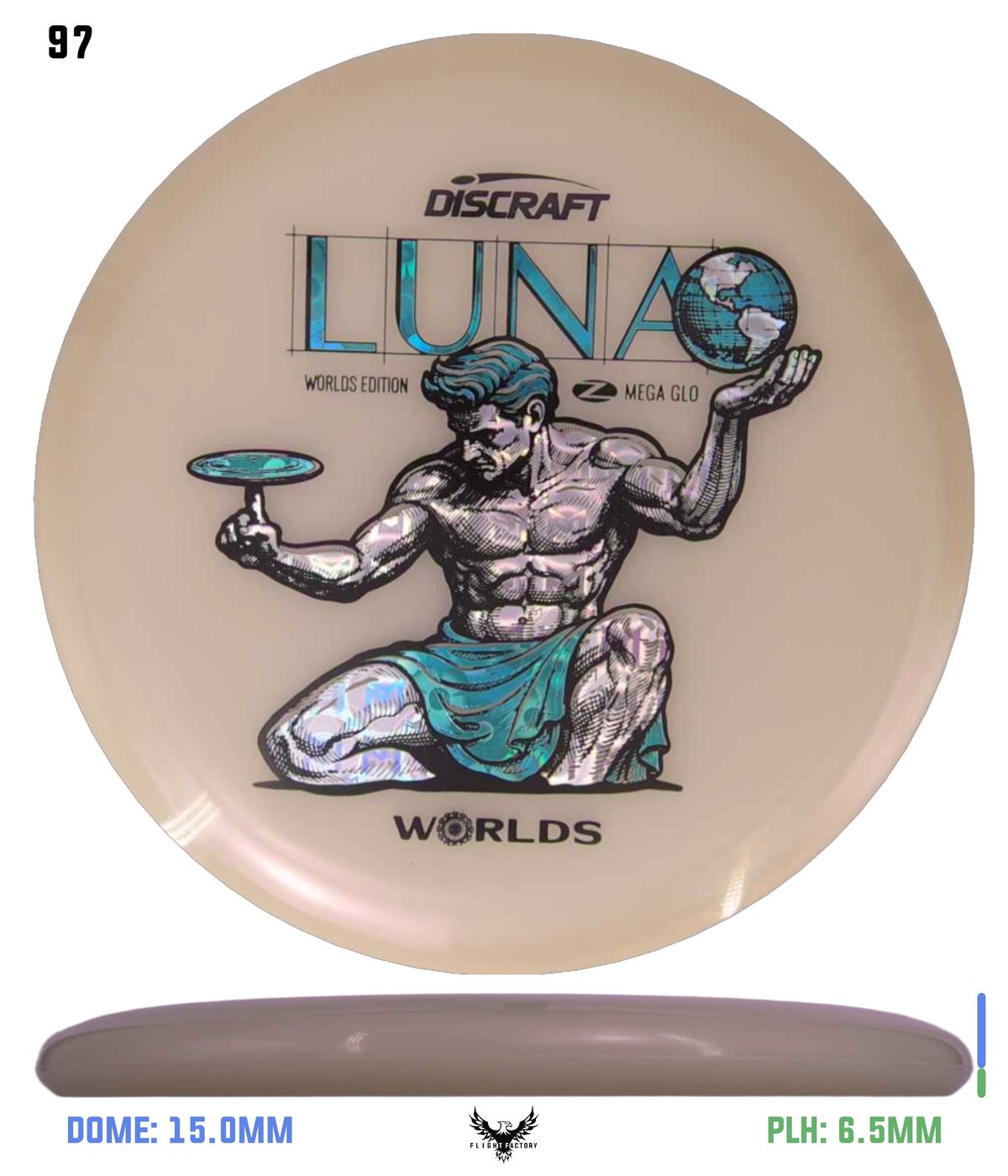 Discraft Paul McBeth Mega Glo Luna - "Spirit of Detroit" 2026 Worlds Edition