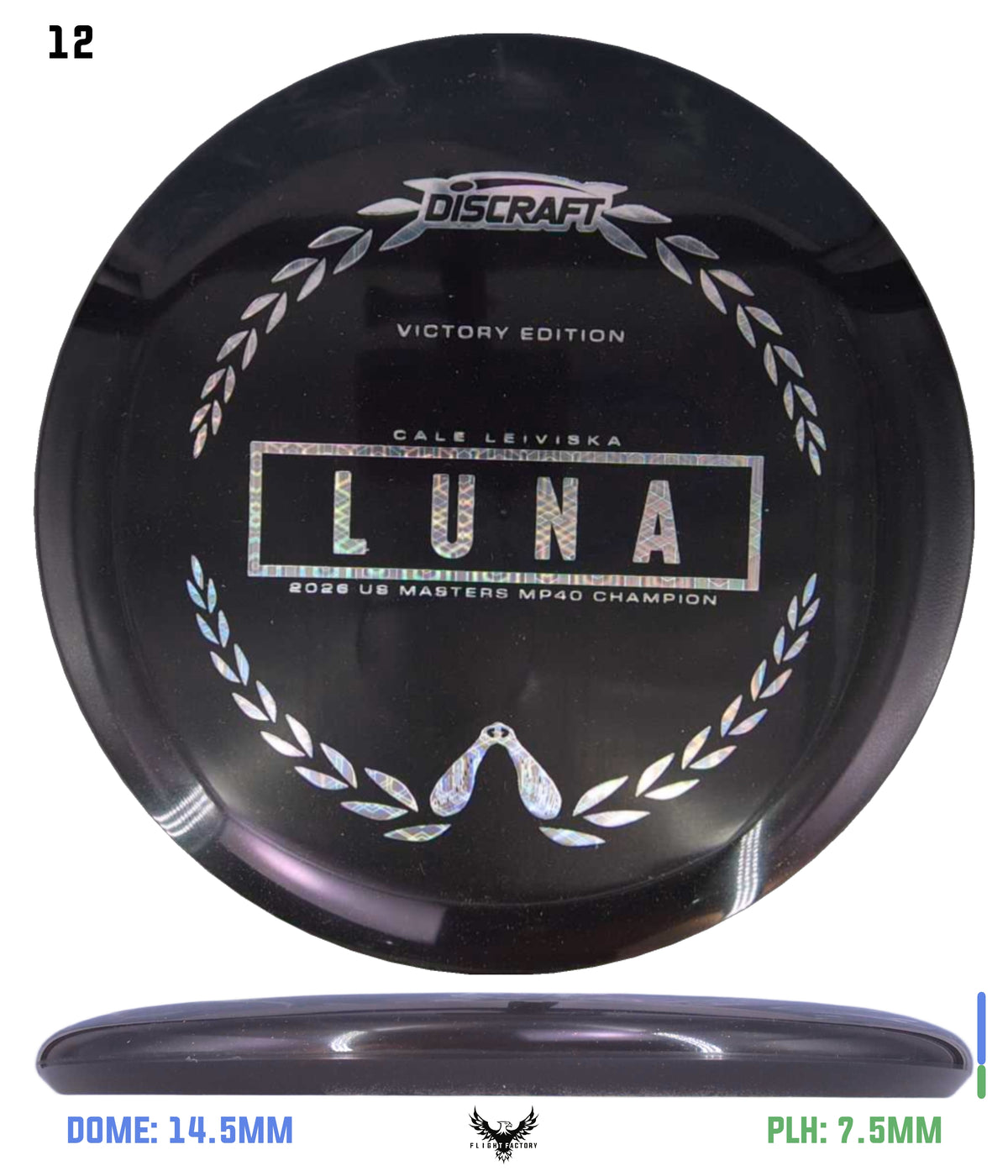 Discraft Paul McBeth Midnight Shimmer Elite Z Luna - Cale Leiviska 2026 US Masters MP40 Victory Edition