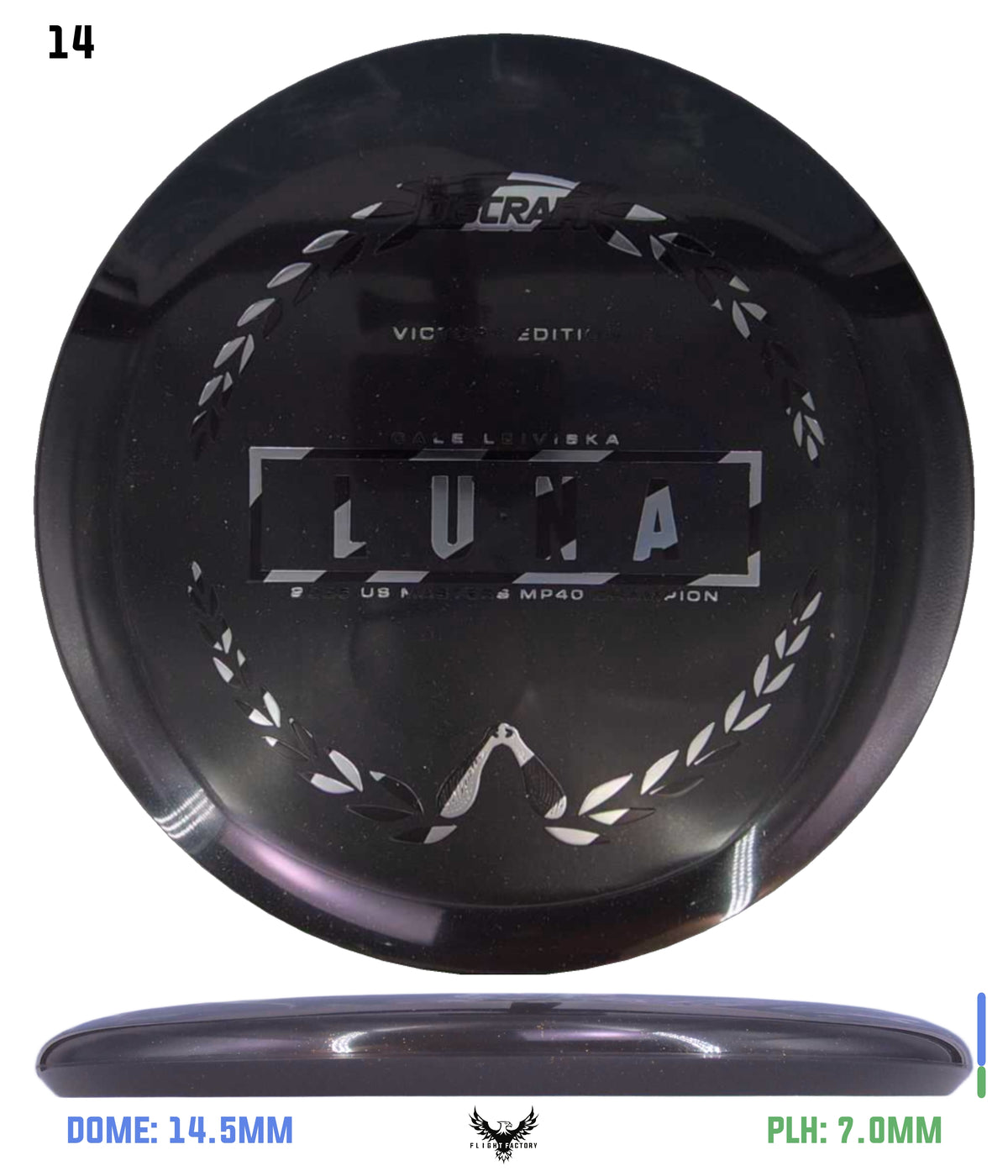 Discraft Paul McBeth Midnight Shimmer Elite Z Luna - Cale Leiviska 2026 US Masters MP40 Victory Edition