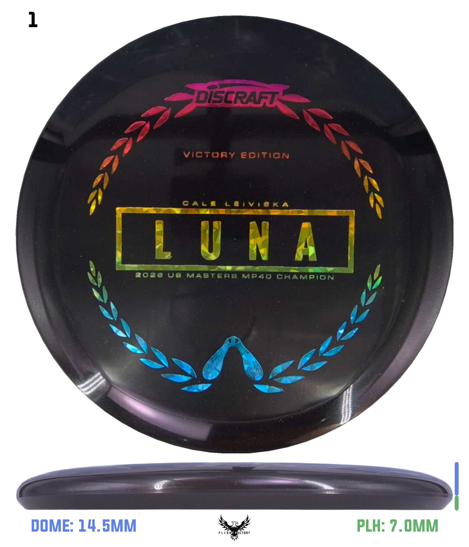 Discraft Paul McBeth Midnight Shimmer Elite Z Luna - Cale Leiviska 2026 US Masters MP40 Victory Edition