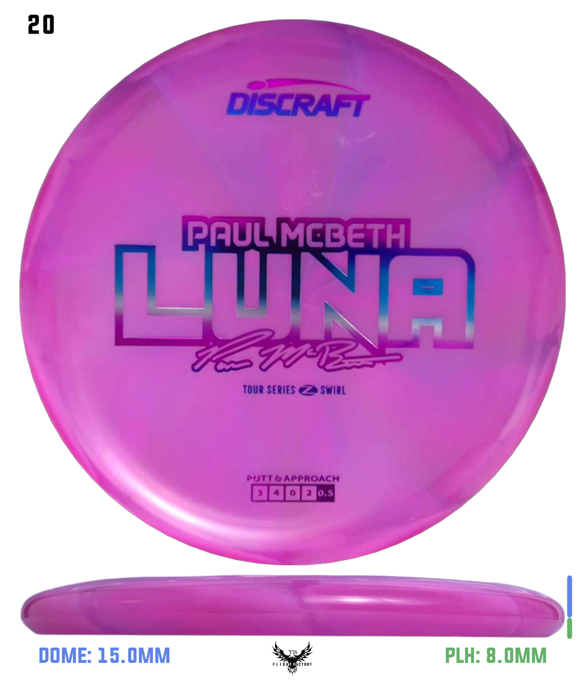 Discraft Paul McBeth 2025 Tour Series Z Swirl Luna