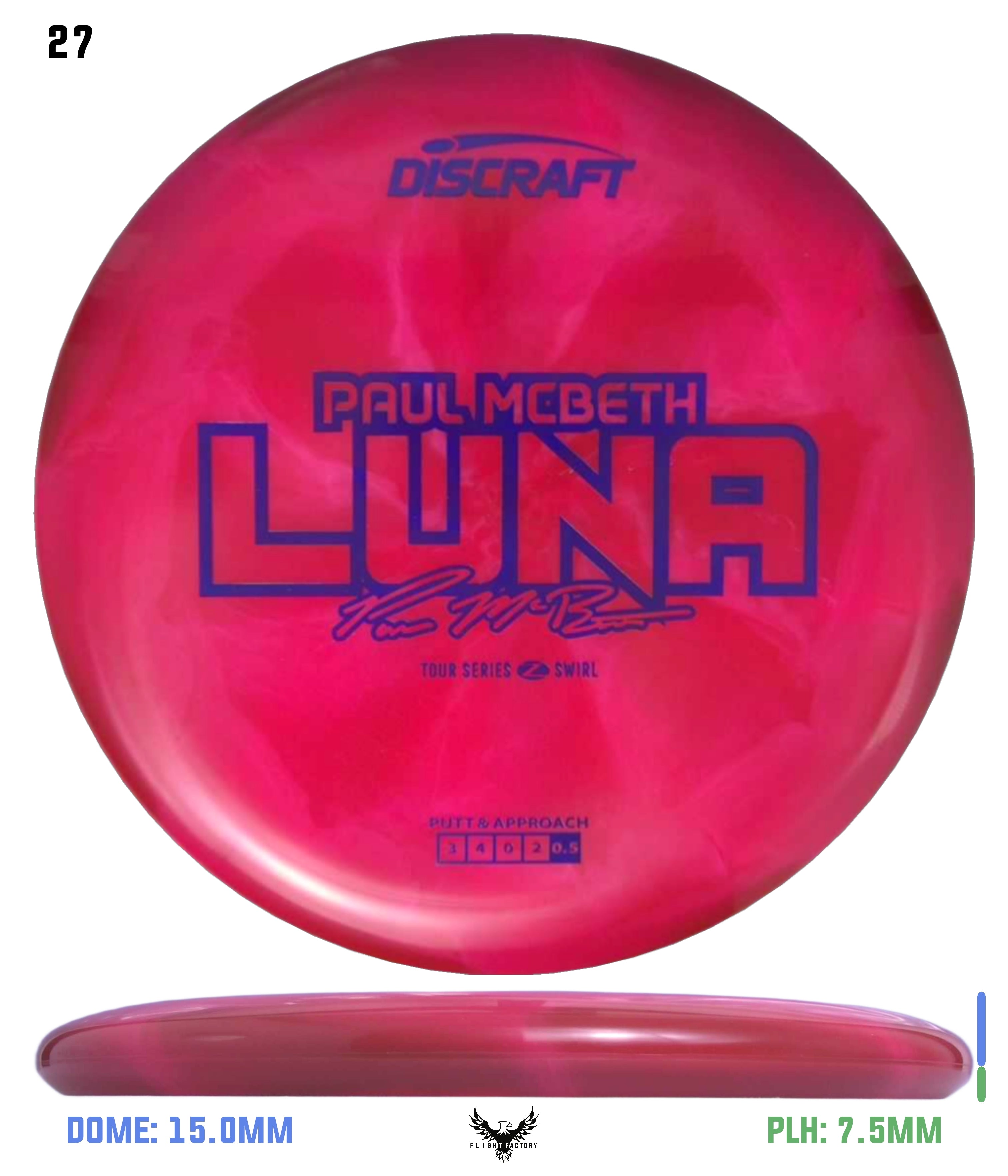 Discraft Paul McBeth 2025 Tour Series Z Swirl Luna - Flight