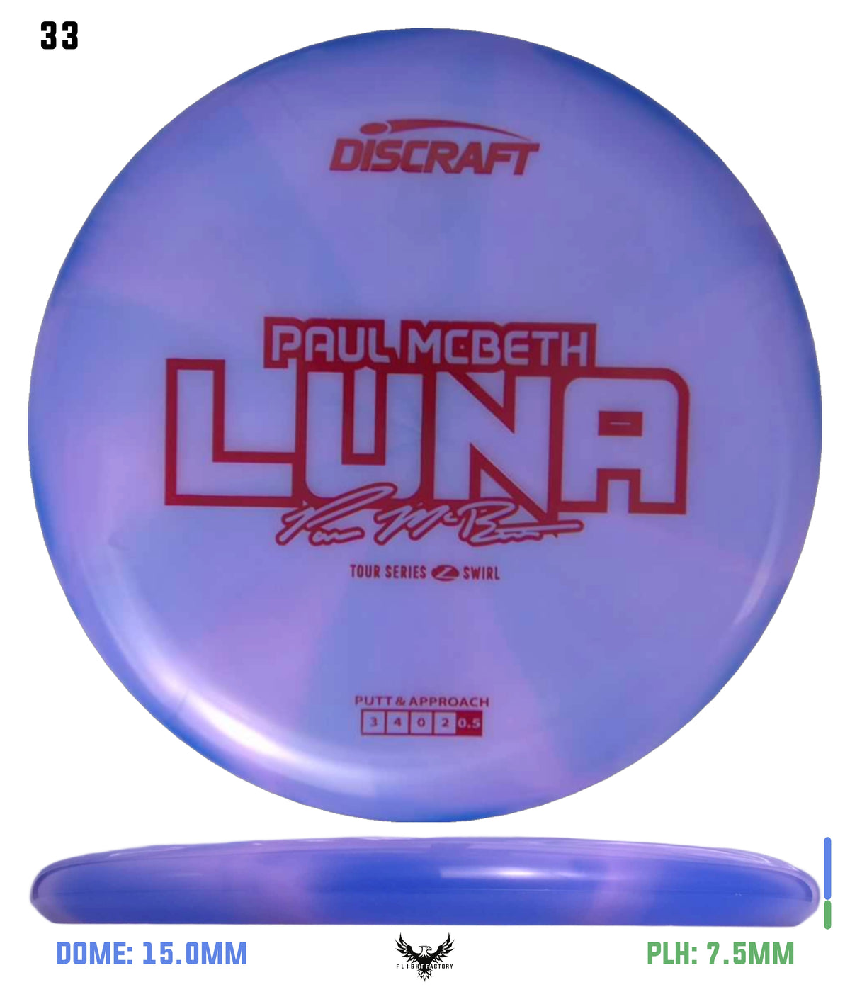 Discraft Paul McBeth 2025 Tour Series Z Swirl Luna