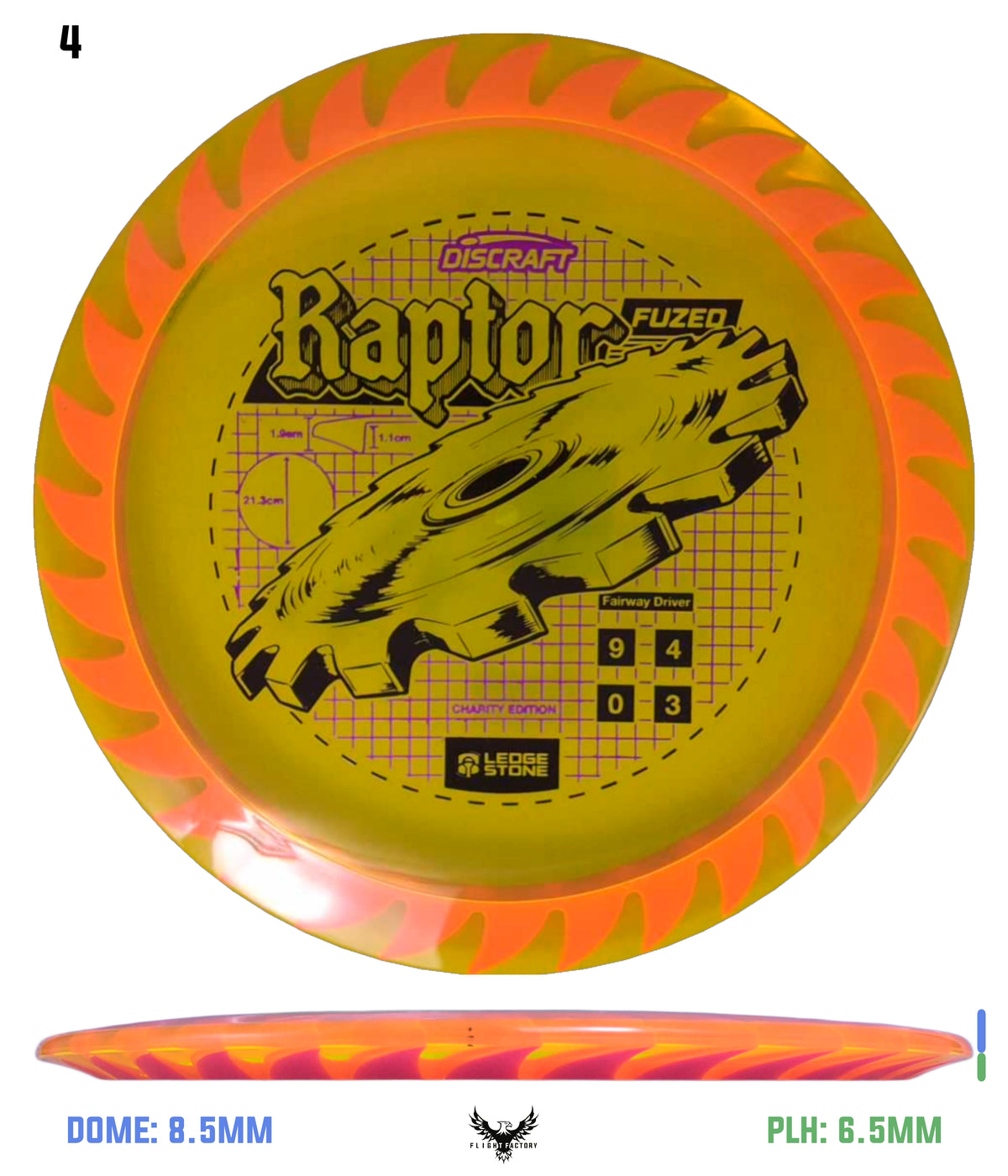 Discraft Ledgestone Charity CryZtal FLX Raptor w/ Solid ESP Rim (2026)