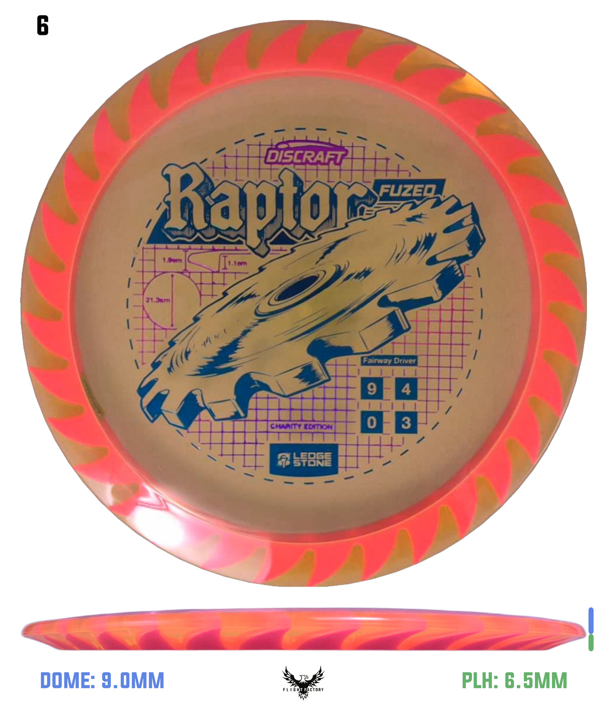 Discraft Ledgestone Charity CryZtal FLX Raptor w/ Solid ESP Rim (2026)