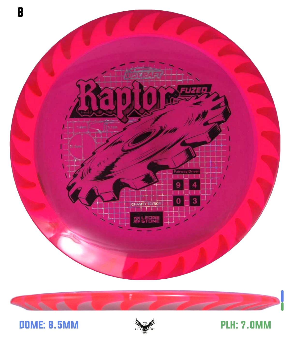 Discraft Ledgestone Charity CryZtal FLX Raptor w/ Solid ESP Rim (2026)