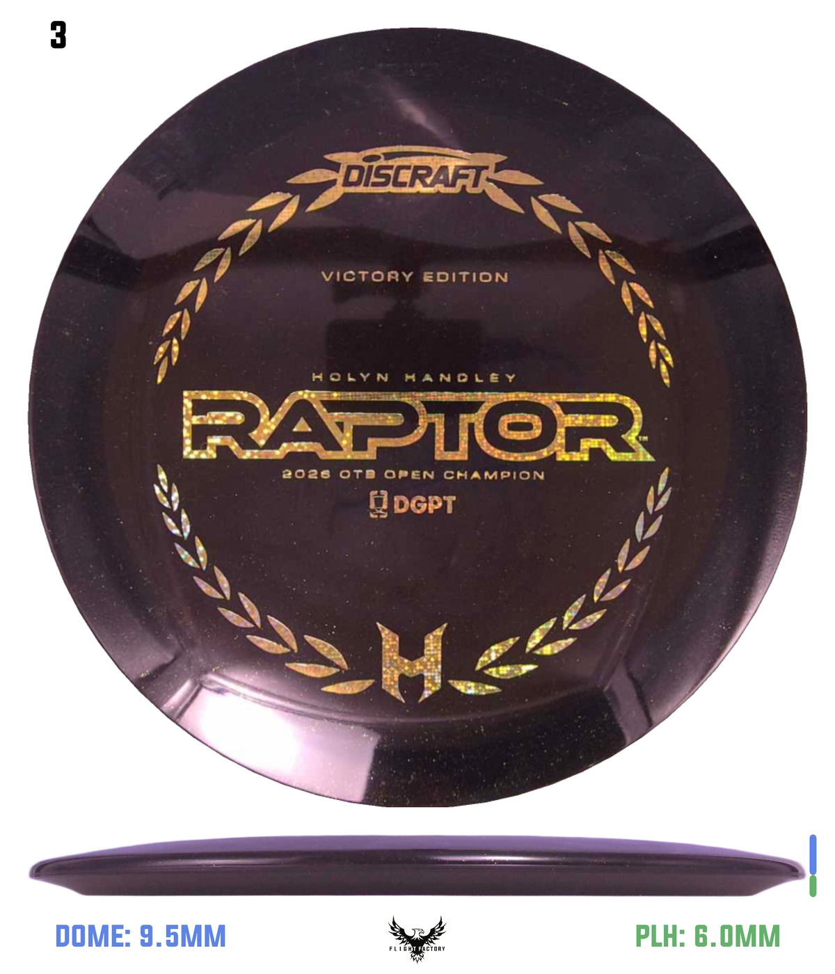 Discraft Midnight Sparkle Raptor - Holyn Handley Victory Edition