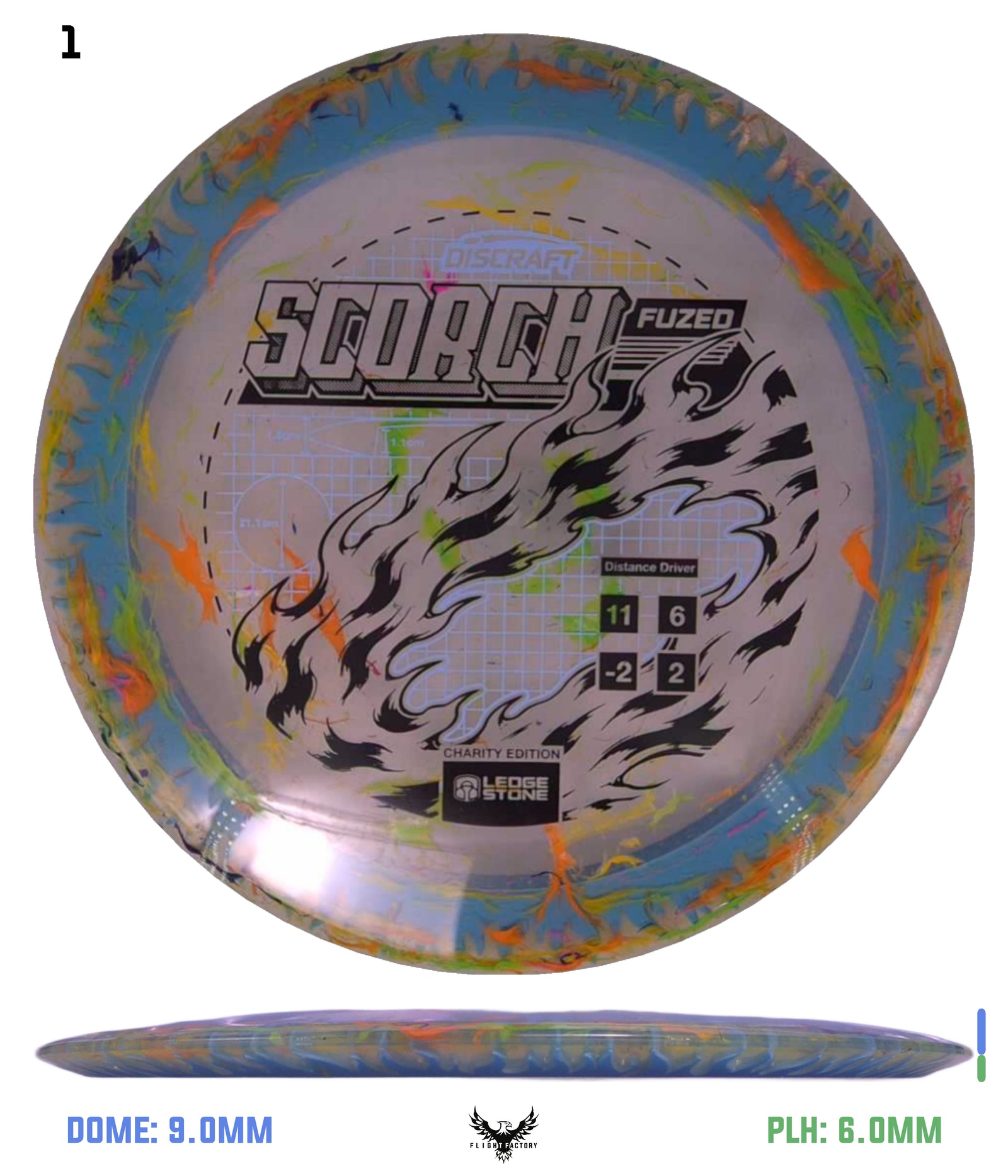 Discraft Ledgestone Charity Jawbreaker Z Flx Scorch w/ Solid ESP Rim (2026)