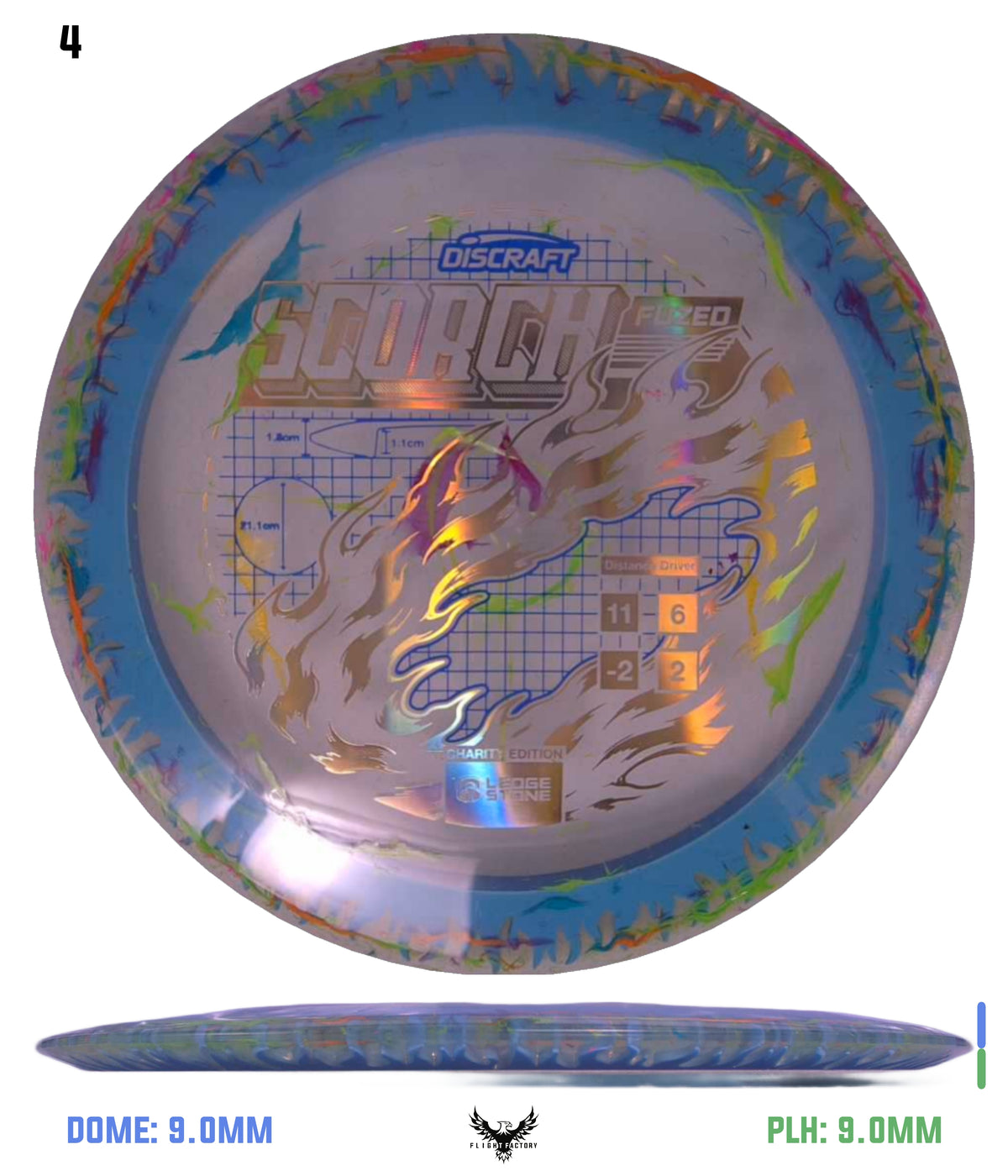 Discraft Ledgestone Charity Jawbreaker Z Flx Scorch w/ Solid ESP Rim (2026)