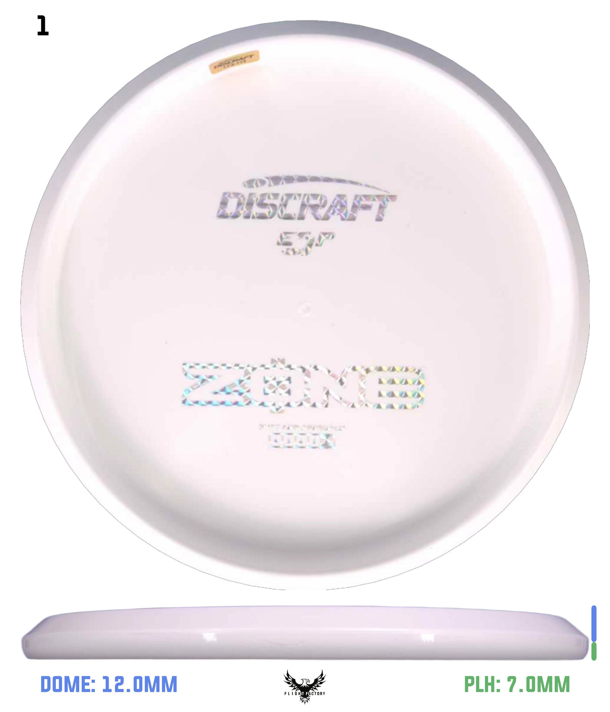 Discraft White ESP Zone - Bottom Stamp