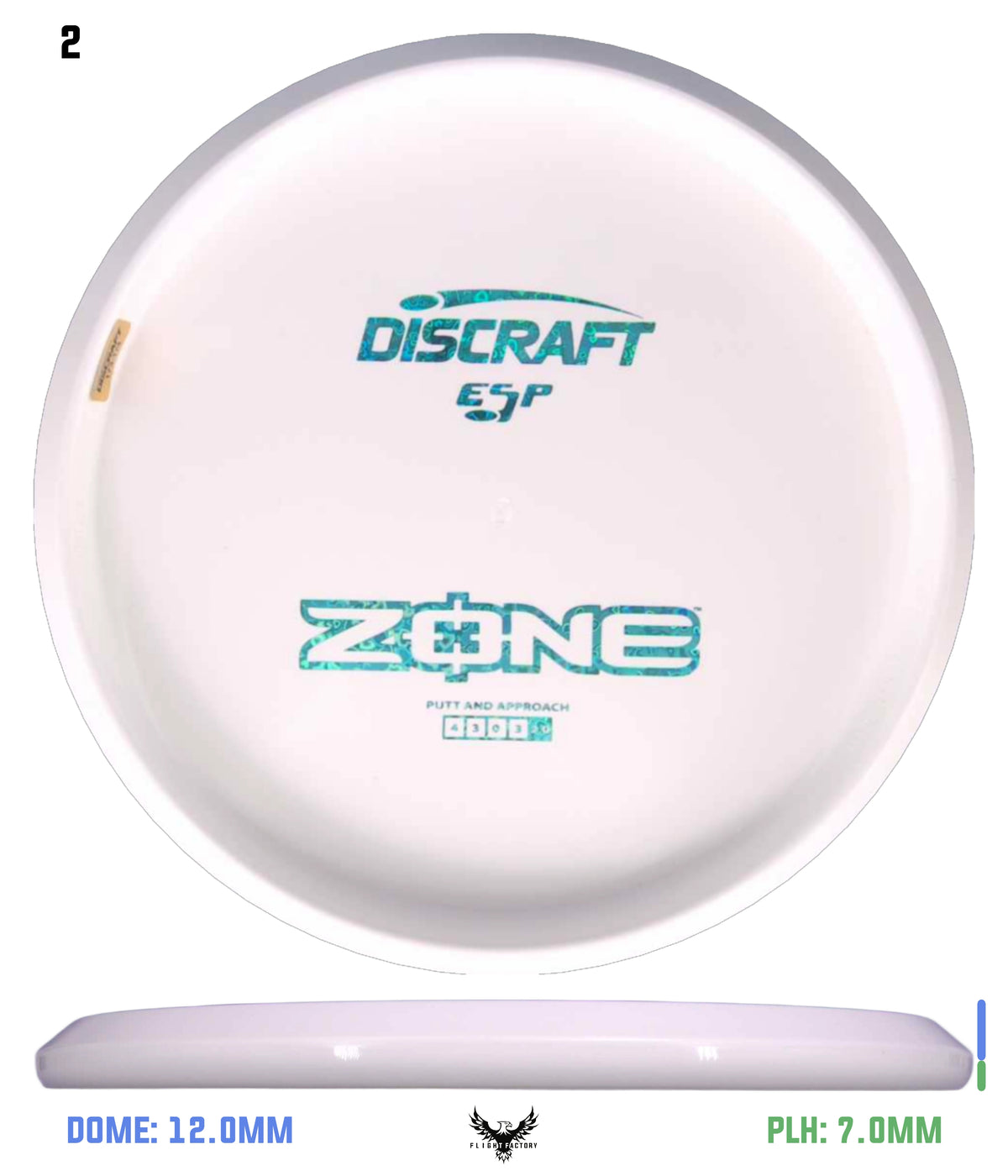 Discraft White ESP Zone - Bottom Stamp