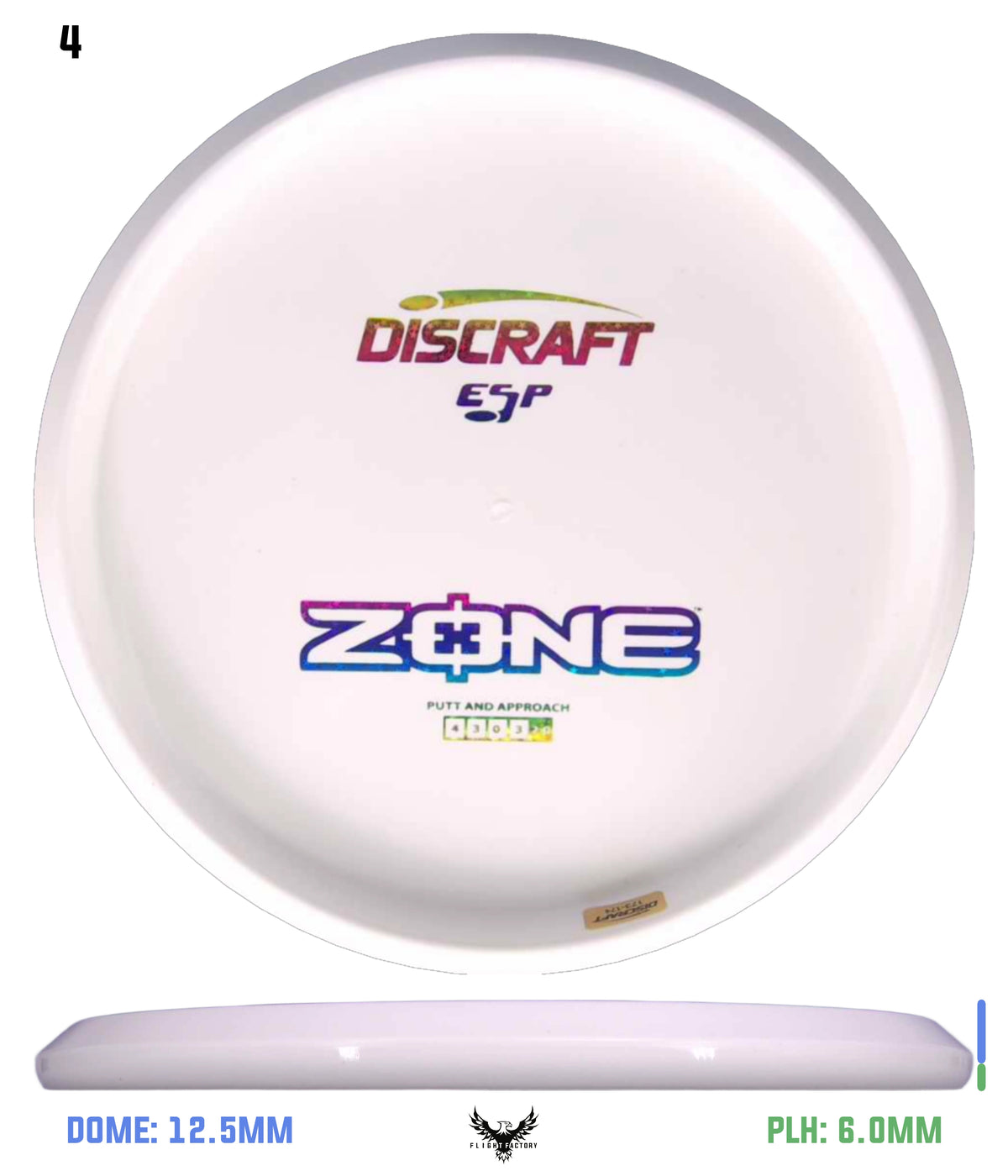 Discraft White ESP Zone - Bottom Stamp