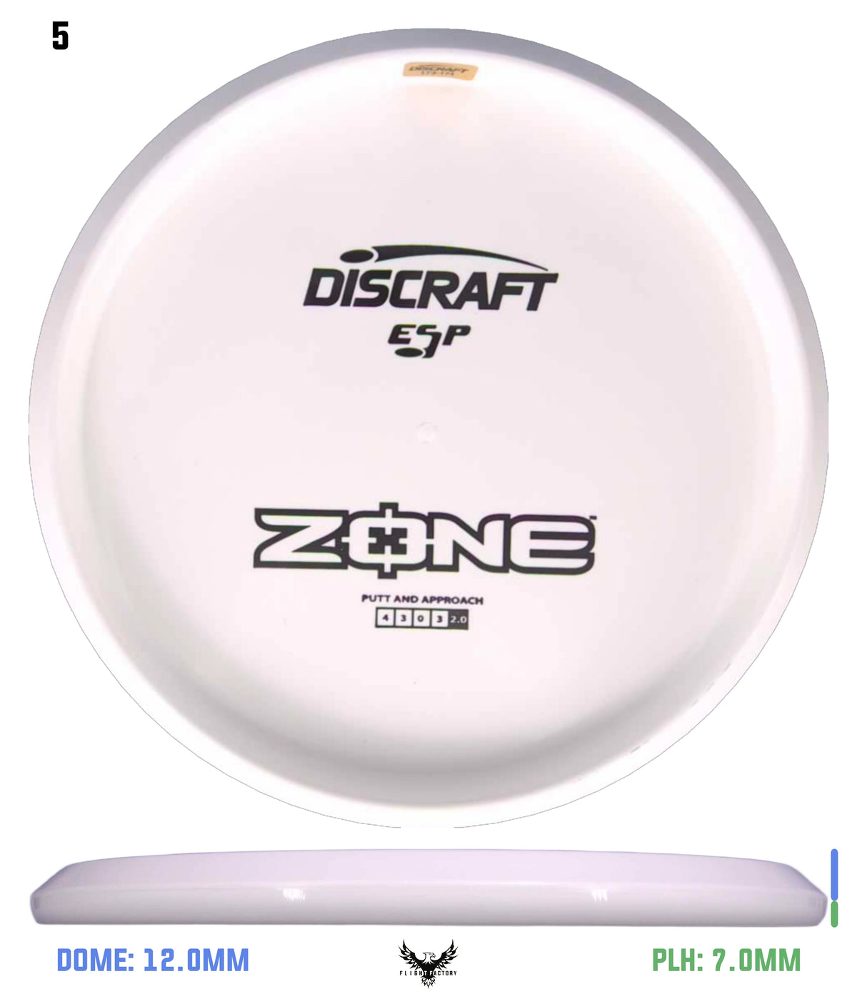 Discraft White ESP Zone - Bottom Stamp
