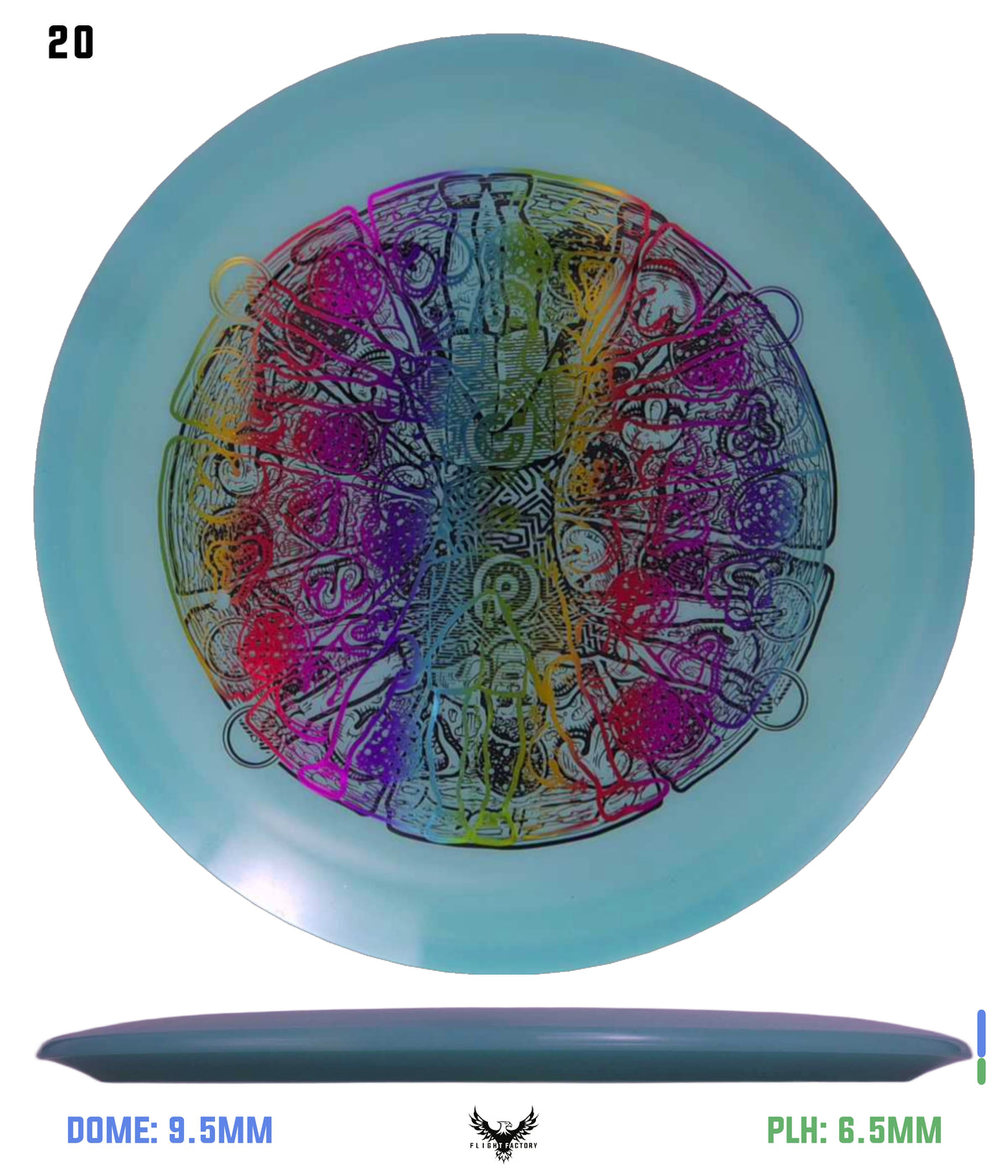 Millennium Quantum Lunar (Glow) Flat Top Vela - Vitruvian Vinny (Misprints)