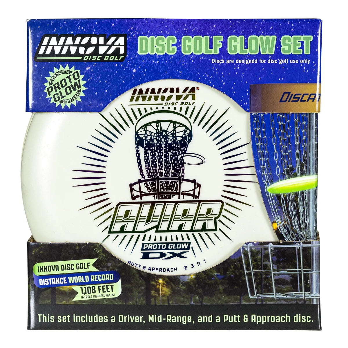 Innova Proto Glow DX Disc Golf Starter Set